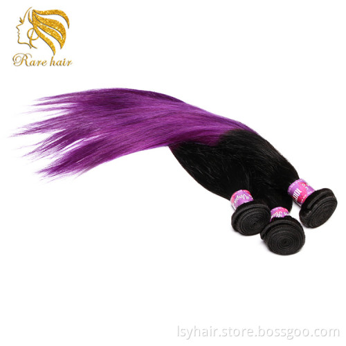 Mix Colour Purple Human Hair Weave Ombre Black Grape Purple Braiding Hair, Dye Colored Purple Brazilian Hair Weaving